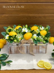 Limoncello fa ládás asztaldísz