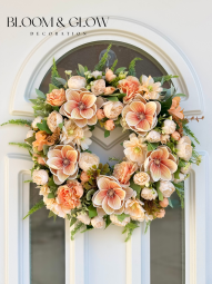 Magnóliás ajtódísz - barack